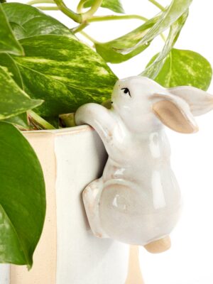4″ Pot Hugger Bunny Ceramic White 097542