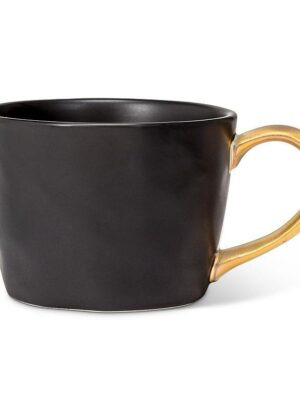 16oz Mug Black with Gold Handle 27-MIDAS-BLK