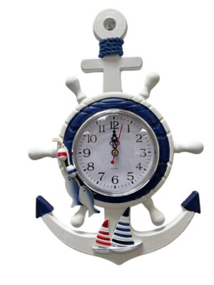 13″ Clock Wall Decor Anchor/Ship Wheel N00.046