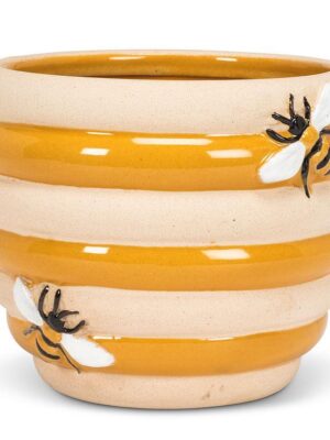 5″ Pot Ceramic Beehive Yellow 27-BEEHIVE-LG