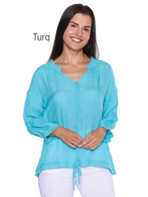Top Long Sleeved Turquoise T4850