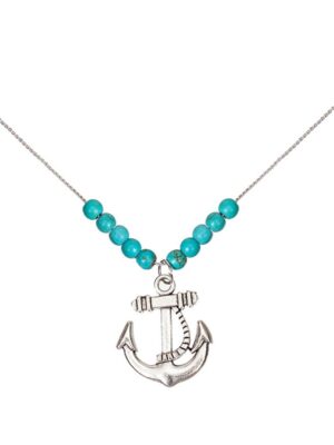 16″ Necklace w/ Anchor Howlite Stone 1443BD