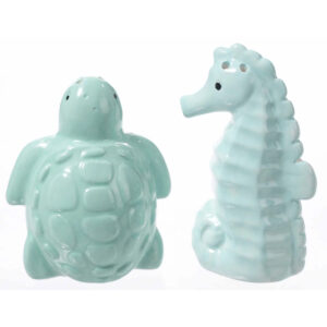 2pc Salt & Pepper Set – Turtle/Seahorse Ceramic Lt. Blue ST-C25704