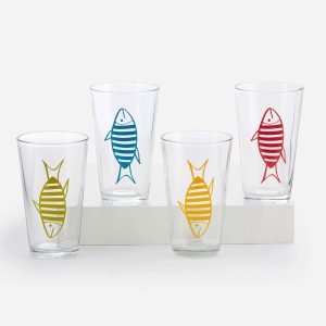 16oz Glass Tumbler w/ Fish 723936